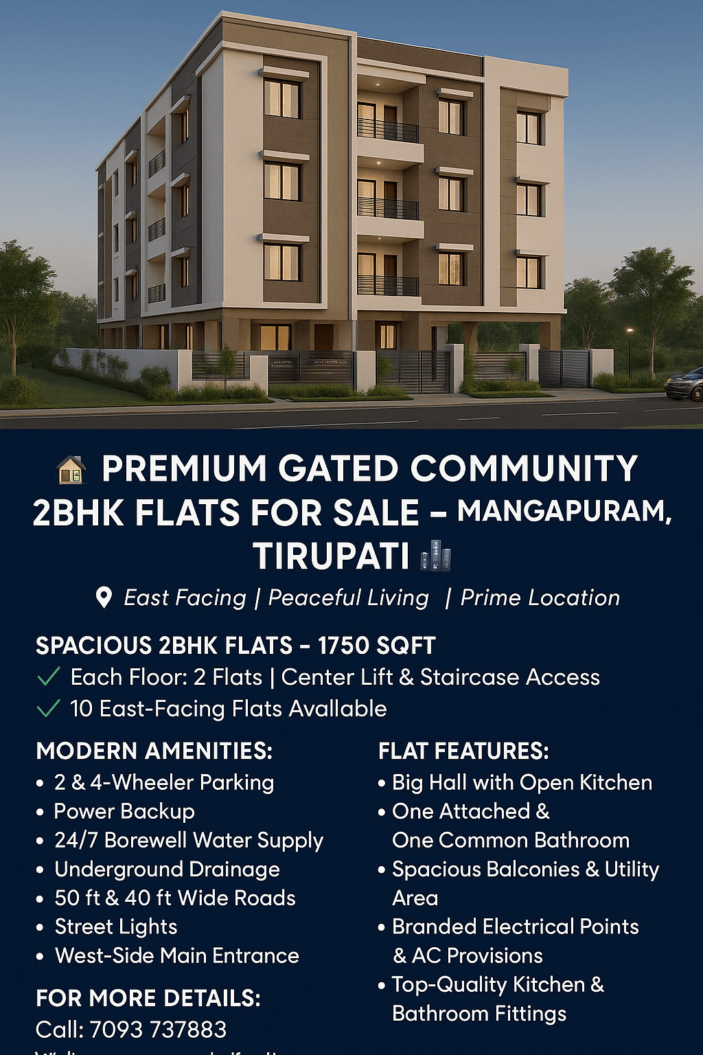Premium Gated Community 2BHK Flats for Sale – Mangapuram, Tirupati 🏙️