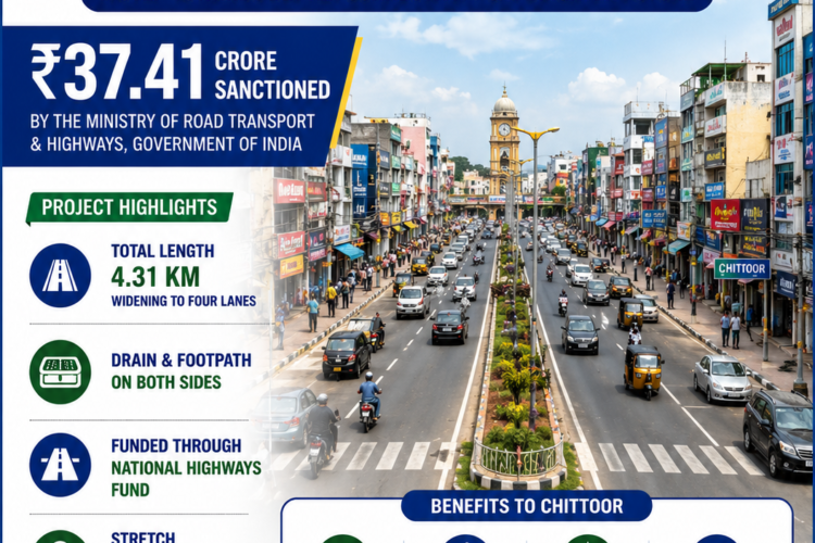 Chittoor High Road Expansion: ₹37.41 Crore Sanctioned for 4-Lane Road from Kattamanchi to MSR